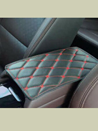  Honda City  (2006-2011) Deri Oto Kolçak Kılıfı Örtüsü Capitone Süngerli Kırmızı Nakışlı