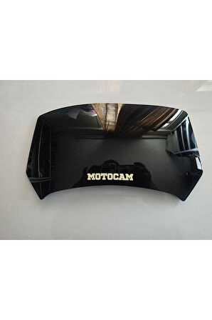 MOTOCAM Rüzgar Saptırıcı Deflektör Camı deliksiz 32x12cm Füme Renkli   (APARATSIZDIR)