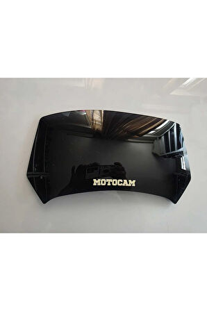 MOTOCAM Rüzgar Saptırıcı Deflektör Camı deliksiz 32x12cm Füme Renkli   (APARATSIZDIR)