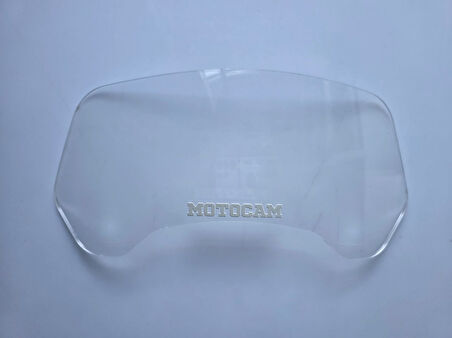 MOTOCAM Rüzgar Saptırıcı Deflektör Camı deliksiz 32x12cm Şeffaf Renkli   (APARATSIZDIR)