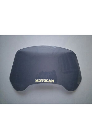 MOTOCAM Rüzgar Saptırıcı Deflektör Camı deliksiz 32x15cm Füme Renkli   (APARATSIZDIR)