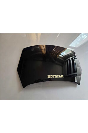 MOTOCAM Rüzgar Saptırıcı Deflektör Camı deliksiz 32x15cm Siyah Renkli   (APARATSIZDIR)