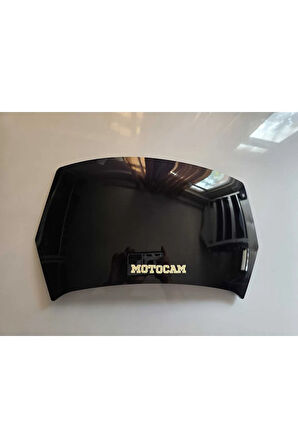 MOTOCAM Rüzgar Saptırıcı Deflektör Camı deliksiz 32x15cm Siyah Renkli   (APARATSIZDIR)