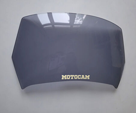 MOTOCAM Rüzgar Saptırıcı Deflektör Camı deliksiz 32x18cm Füme Renkli   (APARATSIZDIR)