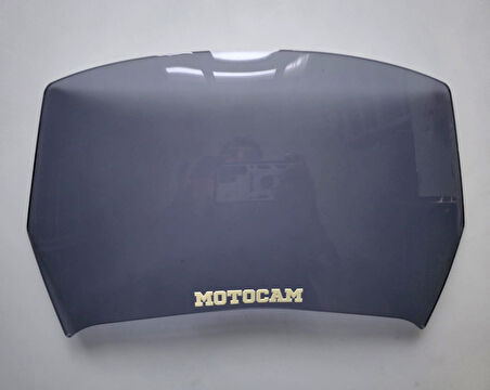 MOTOCAM Rüzgar Saptırıcı Deflektör Camı deliksiz 32x18cm Füme Renkli   (APARATSIZDIR)
