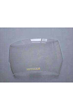 MOTOCAM Rüzgar Saptırıcı Deflektör Camı deliksiz 32x18cm Şeffaf Renkli   (APARATSIZDIR)