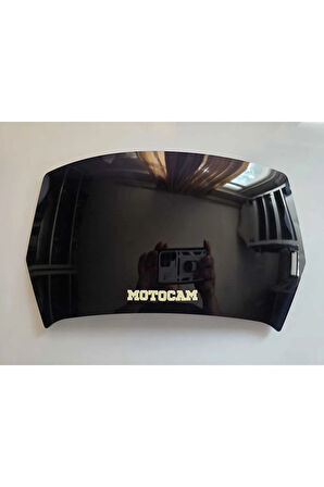 MOTOCAM Rüzgar Saptırıcı Deflektör Camı deliksiz 32x18cm Siyah Renkli   (APARATSIZDIR)