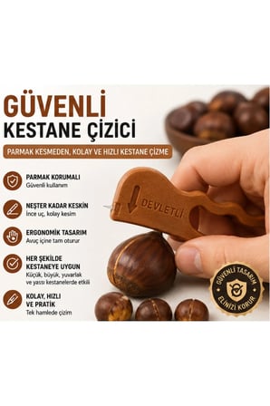Kestane Çizici - Ergonomik Kestane Kesici - Güvenli Kestane Çizici - Kestane Çizme Bıçağı