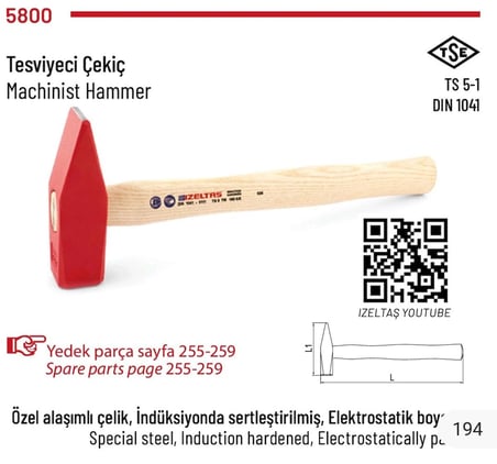 Tesviyeci Çekiç 100gr 