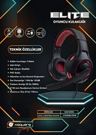 Dexim ELITE 5.1 USB 7 Renk Led Işıklı Oyuncu Kulaklığı - DSP003