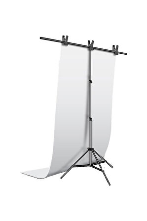 Deyatech 100 X 200 Cm Pvc Beyaz Fon Perde + T-Stand