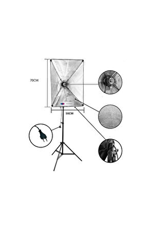 Deyatech Tek Duy Çiftli Lambasız 50X70 Softbox Sürekli Ürün Çekim Işığı Fotoğraf Stüdyo Işığı