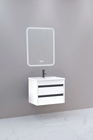 Levante 65 Cm Beyaz Lavabolu Banyo Dolabı Cmr Aynalı - Boy Dolap Hariç