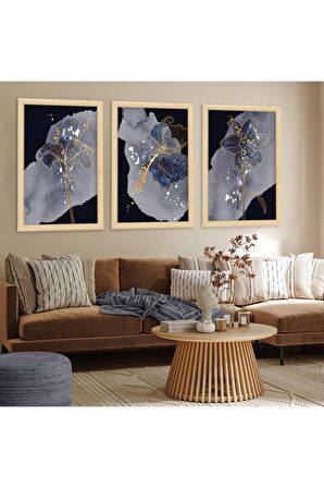 GOLD AYNALI PLEKSİ ÇERÇEVELİ MODERN MİNİMALİST MANZARALI BEYAZ BEJ ALTIN SARISI SOYUT ÇİZİM TABLO