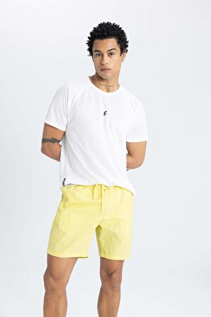 DeFactoFit Regular Fit Baskılı Kısa Boy Sporcu Deniz Şortu B5991AX24HSGN639