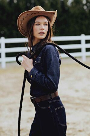 DeFacto Regular Fit Cepli Düğmeli Jean Gömlek E4064AX24WNNM34