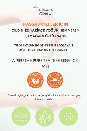 Yağlanma ve Sivilcelenme Eğilimli Ciltler İçin Nemlendirici Esans A'PIEU The Pure Tea Tree Essence