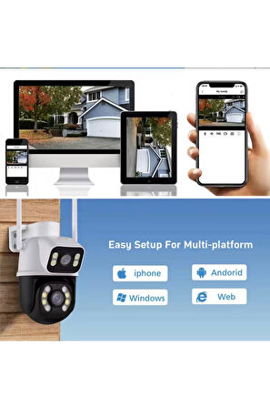 Speed Wifi Çift Kamera  2mp+2mp Kayıt Etme-Uzaktan Izleme-Gece Görüş-Karşılıklı