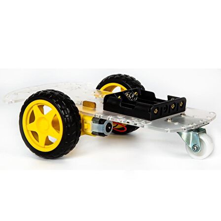 2WD Şeffaf Smart Car Tekerlekli Araba Şasisi Seti
