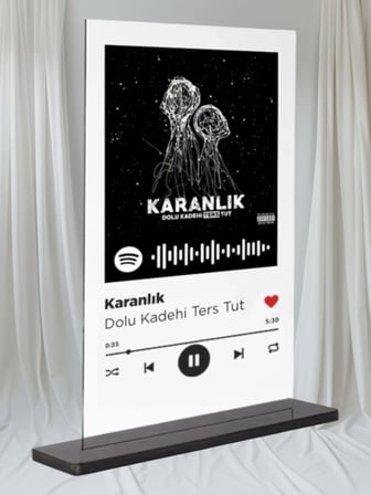 Dekori_Spotify Plak_Karanlık_Dolu Kadehi Ters Tut_15x20