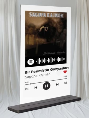 Dekori- Spotify Plak - Bir Pesimistin Gözyaşları / Sagopa Kajmer 15x20cm