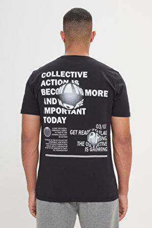 Standart Fit Normal Kesim %100 Pamuk Bisiklet Yaka Tişört