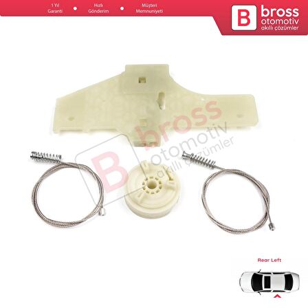 Peugeot 207 WA WC WK SW 2006–2015 5-Kapı 9223A3 İçin Elektrikli Arka Sol Cam Kriko Tamir Seti
