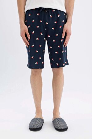 DeFacto Regular Fit Desenli Cepli Şort Pijama Altı B7449AX24SMNV135