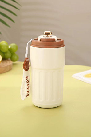 316 L Çelik Sarı 420 ml Kahve El Termos Mug cin486sr