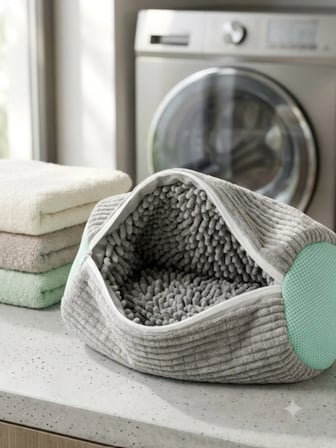  Koruyucu Peluş Ayakkabı Yıkama File Çantası - Çamaşır Makinesi İçin Darbe Emici Mikrofiber Yıkama Torbası