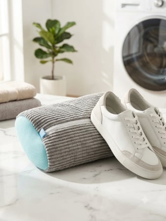  Koruyucu Peluş Ayakkabı Yıkama File Çantası - Çamaşır Makinesi İçin Darbe Emici Mikrofiber Yıkama Torbası