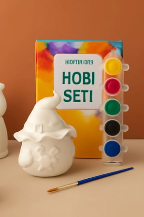 Cad? ?apkas? ?ekilli Boyama Seti – Yarat?c? Hobi Seti (6 Renk Boya ve F?rça Dahil)