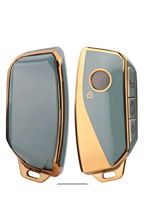 Bmw i7 X7 G07 LCI iX X1 X1 U11 7 Seri G70 G09 XM U06 G81 M3 2023 Anahtar Kılıfı Gri-Gold