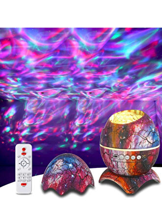 Dinazor Yumurtası Gece Lambası Projektör Uzaktan Kumandalı Nebula Gece Lambası Hoparlörlü
