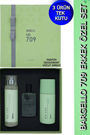 709 Erkek Parfüm Set Oriental - (PARFÜM+VÜCUT SPREYİ+DEODORANT) Özel Kutu
