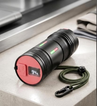 LED El Feneri 2000 Lümen USB Şarj Edilebilir Flash Işığı Yüksek Güçlü El Feneri 