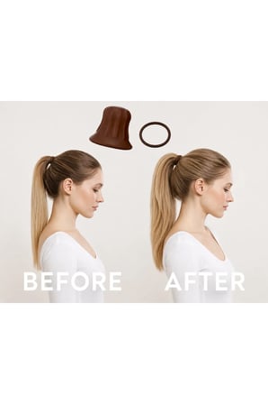 Cool Kahverengi Hair Atkuyruğu Saç Yapma Aparatı 1 Adet Lastik Toka Set