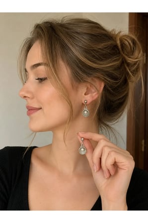 Kadın İncili Midye Küpe