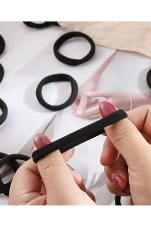 Siyah Esnek Havlu Lastik Toka 50 Adet