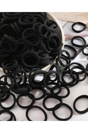 Siyah Esnek Havlu Lastik Toka 50 Adet