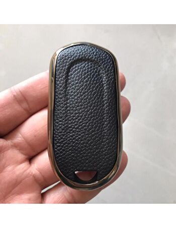 Opel Astra K Ve Insignia Grand Uyumlu Anahtar Koruma Kılıfı Anahtarsız Çaliştırma  Lüx Siyah Gold