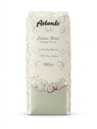 aslanlı  beyaz pamuk - 100 gramlık paket