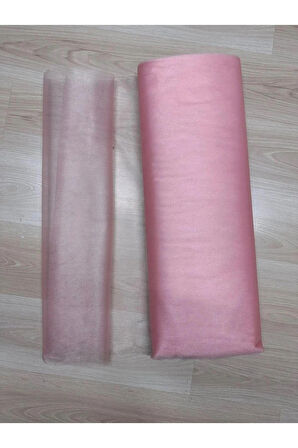 Kristal Tül Pembe 10 Metre Süsleme Tülü Eni 3 Metre Boyu 10 Metre