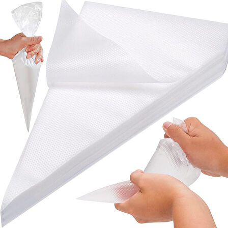 Tek Kullanımlık Şeffaf Naylon Krema Sıkma Torbası - 30 Cm. - 40 Adetlik 1 Paket