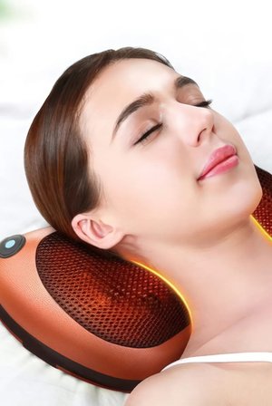 Shiatsu Boyun ve Sırt Masaj Yastığı | Isıtmalı 8 Döner Masaj Başlığı | Ev, Ofis ve Araç Kullanımı | Araç Çakmak Girişli