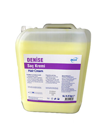 Deniz Saç Kremi Paraben İçermez - Tüm Saç Tiplerine Uygun - 5 Lt. / 4.9 Kg. - Bidon