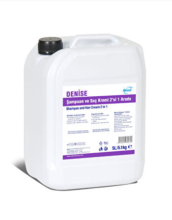 Deniz Saç Şampuanı ve Kremi 2'si 1 Arada Paraben İçermez - Tüm Saç Tiplerine Uygun - 5 Lt. / 5.1 Kg. - Bidon