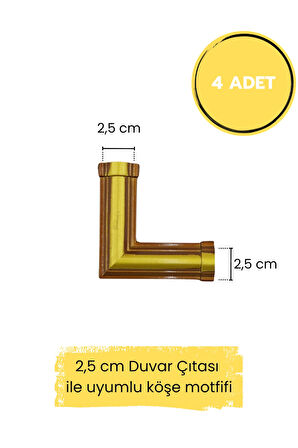 Dekoratif Polimer 2,5 cm Duvar Çıtası Uyumlu Köşe Motifi