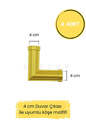 Dekoratif Polimer 4 cm Duvar Çıtası Uyumlu Köşe Motifi