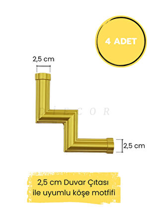 Dekoratif Polimer 4 cm Duvar Çıtası Uyumlu Köşe Motifi